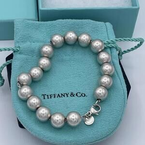 Tiffany & Co. Sterling Silver Beads Bracelet Chunky 10mm Luxury Estate Fits 6.5"